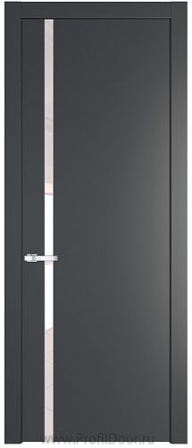 Дверь Profil Doors 21PW цвет Графит (Pantone 425С) стекло Lacobel Перламутровый лак молдинг Серебро