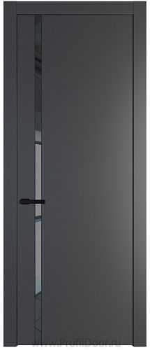 Дверь Profil Doors 21PW цвет Графит (Pantone 425С) стекло Зеркало Grey молдинг Черный матовый