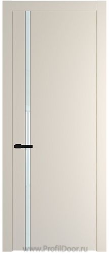 Дверь Profil Doors 21PW цвет Кремовая Магнолия (RAL 120-04) стекло Lacobel Белый лак молдинг Черный матовый