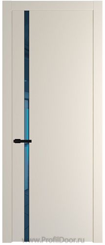 Дверь Profil Doors 21PW цвет Кремовая Магнолия (RAL 120-04) стекло Зеркало Blue молдинг Черный матовый