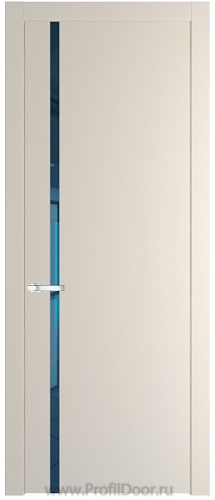 Дверь Profil Doors 21PW цвет Кремовая Магнолия (RAL 120-04) стекло Зеркало Blue молдинг Серебро