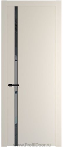 Дверь Profil Doors 21PW цвет Кремовая Магнолия (RAL 120-04) стекло Зеркало Grey молдинг Черный матовый