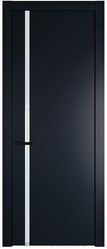 Дверь Profil Doors 21PW цвет Нэви Блу (RAL 7016) стекло Lacobel Белый лак молдинг Черный матовый