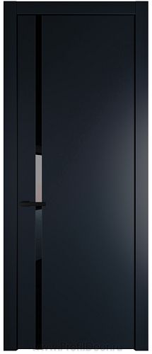 Дверь Profil Doors 21PW цвет Нэви Блу (RAL 7016) стекло Lacobel Черный лак молдинг Черный матовый