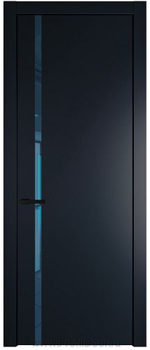 Дверь Profil Doors 21PW цвет Нэви Блу (RAL 7016) стекло Зеркало Blue молдинг Черный матовый