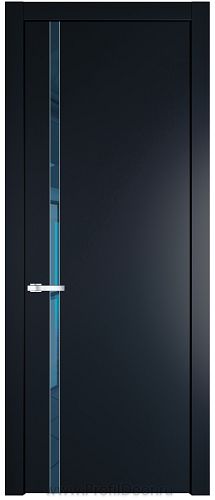 Дверь Profil Doors 21PW цвет Нэви Блу (RAL 7016) стекло Зеркало Blue молдинг Серебро