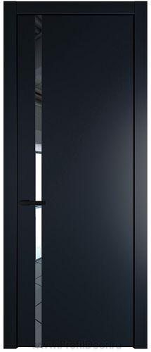 Дверь Profil Doors 21PW цвет Нэви Блу (RAL 7016) стекло Зеркало молдинг Черный матовый