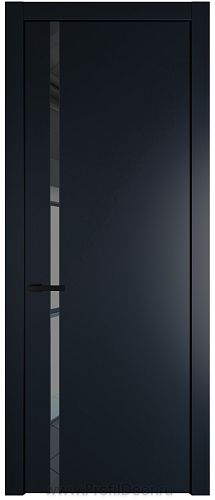 Дверь Profil Doors 21PW цвет Нэви Блу (RAL 7016) стекло Зеркало Grey молдинг Черный матовый