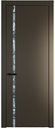 Дверь Profil Doors 21PW цвет Перламутр бронза стекло Атриум серебро молдинг Черный матовый