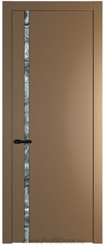 Дверь Profil Doors 21PW цвет Перламутр золото стекло Атриум серебро молдинг Черный матовый