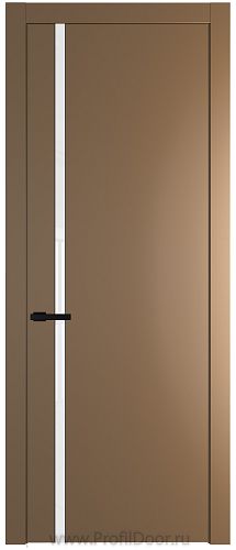 Дверь Profil Doors 21PW цвет Перламутр золото стекло Lacobel лак Классик молдинг Черный матовый