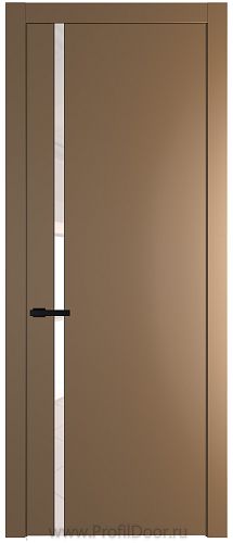 Дверь Profil Doors 21PW цвет Перламутр золото стекло Lacobel Перламутровый лак молдинг Черный матовый