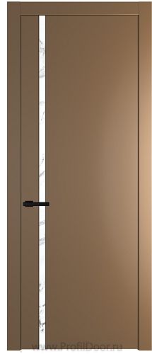 Дверь Profil Doors 21PW цвет Перламутр золото стекло Нефи белый узор серебро молдинг Черный матовый