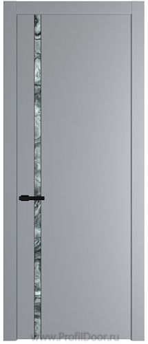 Дверь Profil Doors 21PW цвет Смоки (RAL 870-02) стекло Атриум серебро молдинг Черный матовый