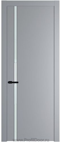 Дверь Profil Doors 21PW цвет Смоки (RAL 870-02) стекло Lacobel Белый лак молдинг Черный матовый