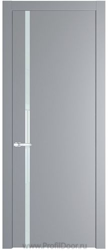 Дверь Profil Doors 21PW цвет Смоки (RAL 870-02) стекло Lacobel Белый лак молдинг Серебро