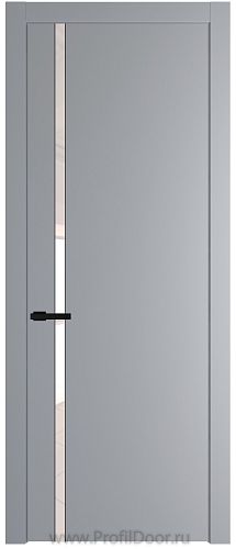 Дверь Profil Doors 21PW цвет Смоки (RAL 870-02) стекло Lacobel Перламутровый лак молдинг Черный матовый