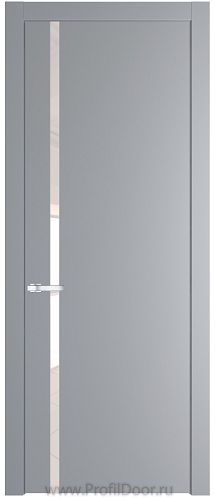 Дверь Profil Doors 21PW цвет Смоки (RAL 870-02) стекло Lacobel Перламутровый лак молдинг Серебро