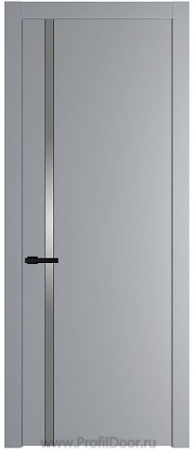 Дверь Profil Doors 21PW цвет Смоки (RAL 870-02) стекло Lacobel Серебро Матлак молдинг Черный матовый