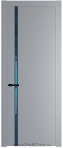 Дверь Profil Doors 21PW цвет Смоки (RAL 870-02) стекло Зеркало Blue молдинг Черный матовый