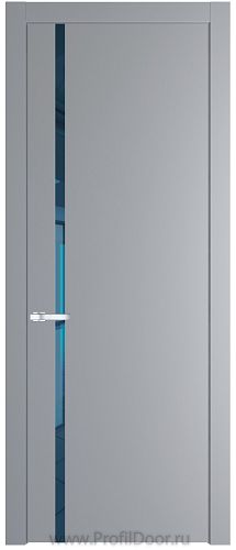 Дверь Profil Doors 21PW цвет Смоки (RAL 870-02) стекло Зеркало Blue молдинг Серебро