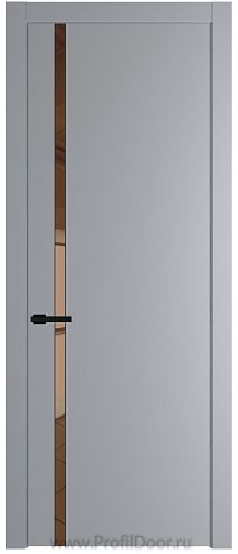 Дверь Profil Doors 21PW цвет Смоки (RAL 870-02) стекло Зеркало Bronza молдинг Черный матовый