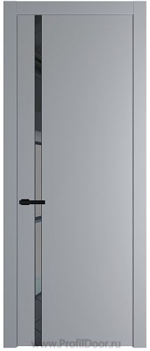 Дверь Profil Doors 21PW цвет Смоки (RAL 870-02) стекло Зеркало Grey молдинг Черный матовый