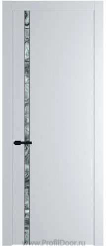 Дверь Profil Doors 21PW цвет Вайт (RAL 110 96 02) стекло Атриум серебро молдинг Черный матовый