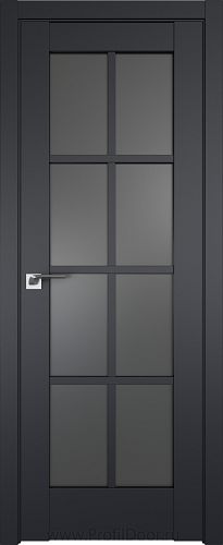 Дверь Profil Doors 101U цвет Чёрный Seidenmatt стекло Графит