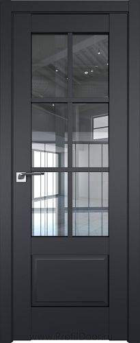 Дверь Profil Doors 103U цвет Чёрный Seidenmatt стекло Прозрачное