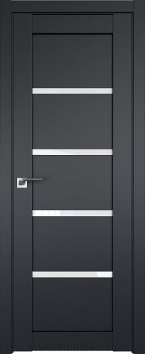 Дверь Profil Doors 2.09U цвет Чёрный Seidenmatt стекло Белый Триплекс