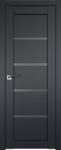 Дверь Profil Doors 2.09U цвет Чёрный Seidenmatt стекло Графит