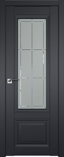 Дверь Profil Doors 2.103U цвет Чёрный Seidenmatt стекло Гравировка 1