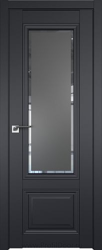 Дверь Profil Doors 2.103U цвет Чёрный Seidenmatt стекло Square Графит