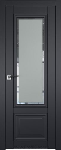 Дверь Profil Doors 2.103U цвет Чёрный Seidenmatt стекло Square Матовое