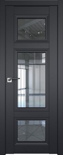 Дверь Profil Doors 2.105U цвет Чёрный Seidenmatt стекло Прозрачное