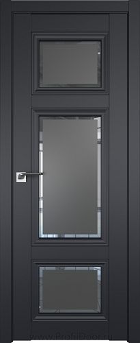 Дверь Profil Doors 2.105U цвет Чёрный Seidenmatt стекло Square Графит