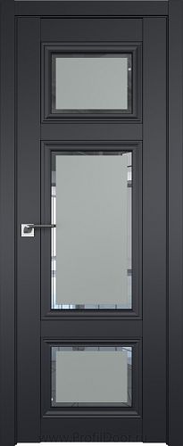 Дверь Profil Doors 2.105U цвет Чёрный Seidenmatt стекло Square Матовое