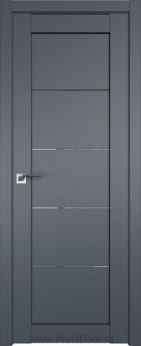 Дверь Profil Doors 2.11U цвет Антрацит стекло Прозрачное
