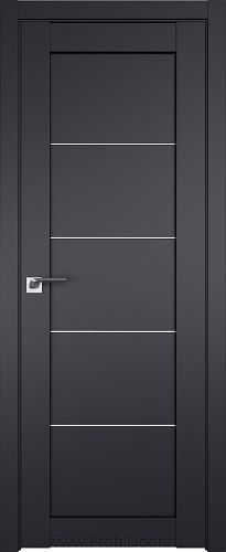 Дверь Profil Doors 2.11U цвет Чёрный Seidenmatt стекло Белый Триплекс