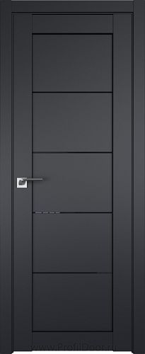 Дверь Profil Doors 2.11U цвет Чёрный Seidenmatt стекло Черный Триплекс