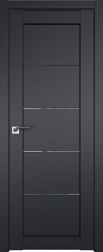 Дверь Profil Doors 2.11U цвет Чёрный Seidenmatt стекло Прозрачное