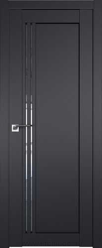Дверь Profil Doors 2.50U цвет Чёрный Seidenmatt стекло Прозрачное