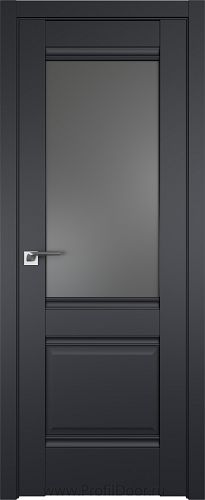 Дверь Profil Doors 2U цвет Чёрный Seidenmatt стекло Графит