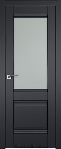 Дверь Profil Doors 2U цвет Чёрный Seidenmatt стекло Матовое
