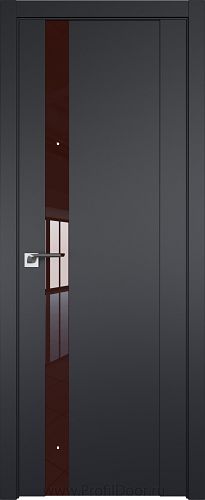 Дверь Profil Doors 62U цвет Чёрный Seidenmatt стекло Lacobel Коричневый лак