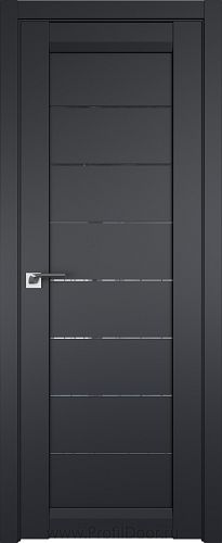 Дверь Profil Doors 71U цвет Чёрный Seidenmatt стекло Прозрачное