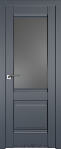 Дверь Profil Doors 2U цвет Антрацит стекло Графит