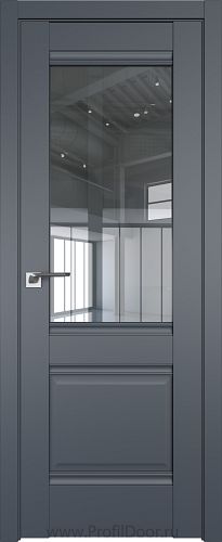 Дверь Profil Doors 2U цвет Антрацит стекло Прозрачное