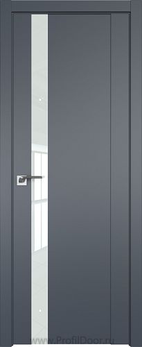 Дверь Profil Doors 62U цвет Антрацит стекло Lacobel Белый лак